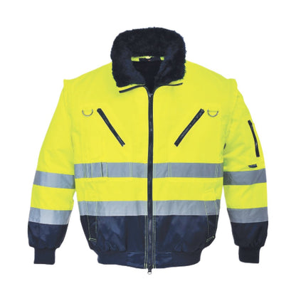 High Visibility 3-In-1 Pilot Jacket - Lime - Large