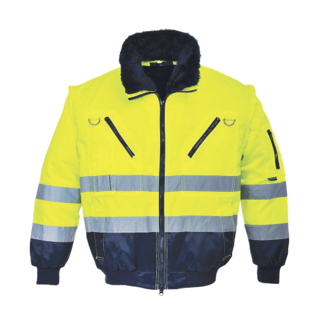 High Visibility 3-In-1 Pilot Jacket - Lime - 3X