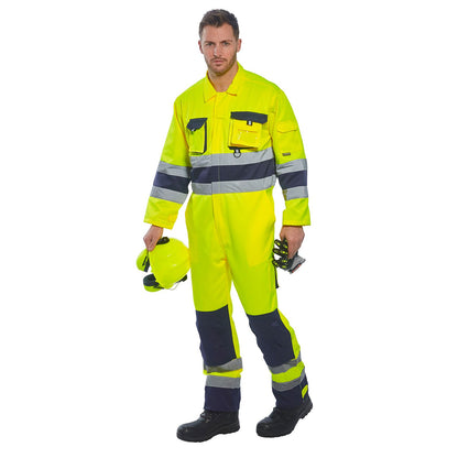 Portwest Nantes Hi-Vis Coverall Yellow/Navy - XXXL