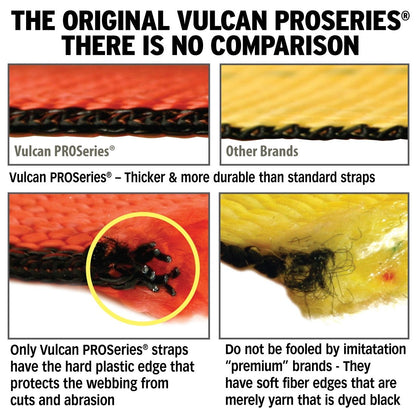 VULCAN Winch Strap with Twisted Snap Hook - 2 Inch x 15 Foot, 4 Pack - 3,300 Pound Safe Working Load