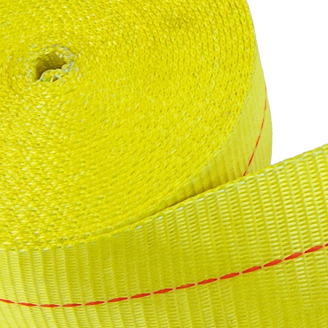 VULCAN Winch Strap with Chain Anchor - 4 Inch - Classic Yellow - 5,400 Pound Safe Working Load