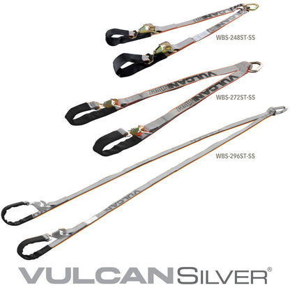 VULCAN Web Bridle with Latching Axle Strap Ends - 72 Inch - Silver Series - 3,300 Pound Safe Working Load