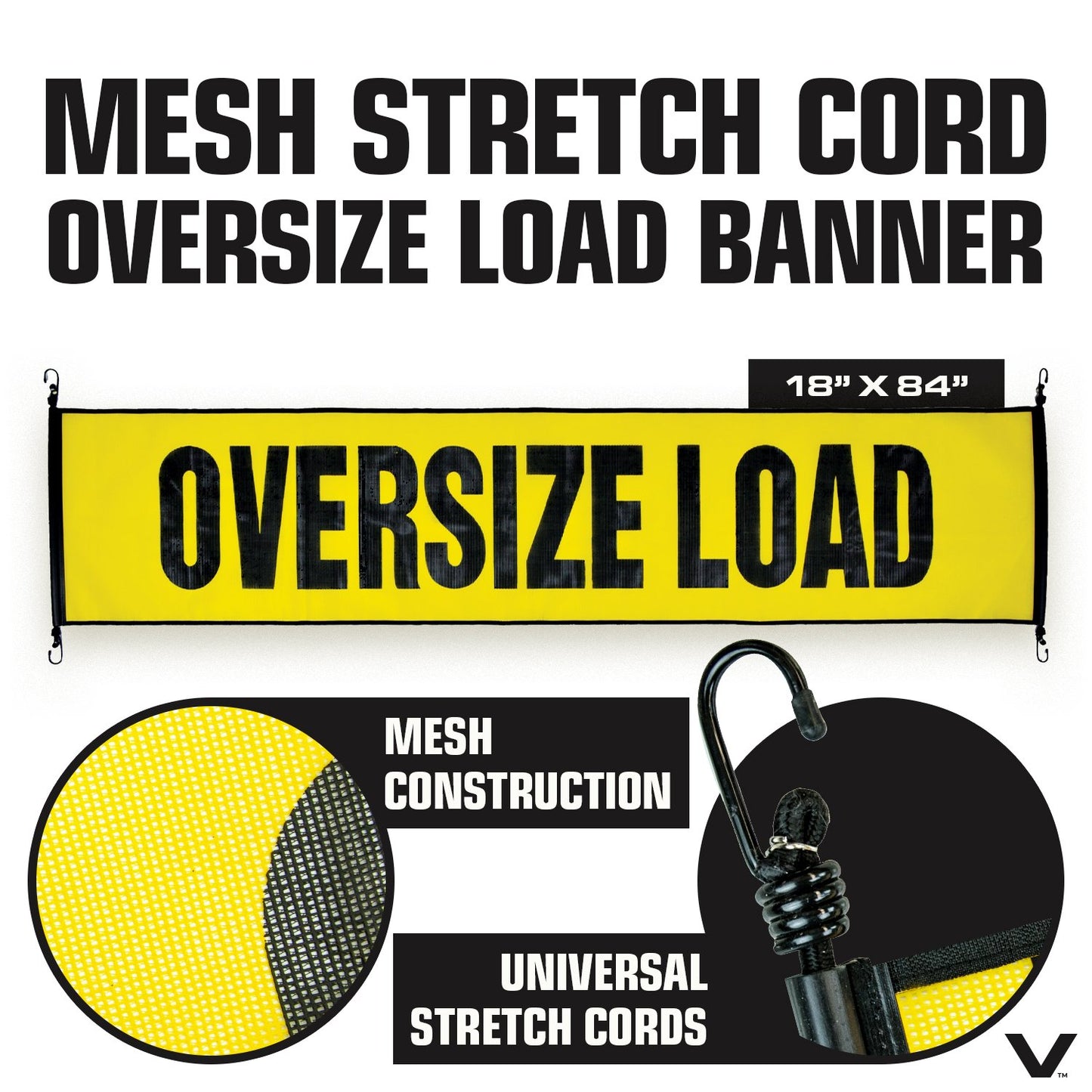 VULCAN Flags, Oversize Load Banners, and Magnets Kit - Includes 2 Stretch Cord Oversize Load Banners, 4 Magnets, 4 Red Flags, 4 Orange Flags, and A High-Viz Vented Storage Bag