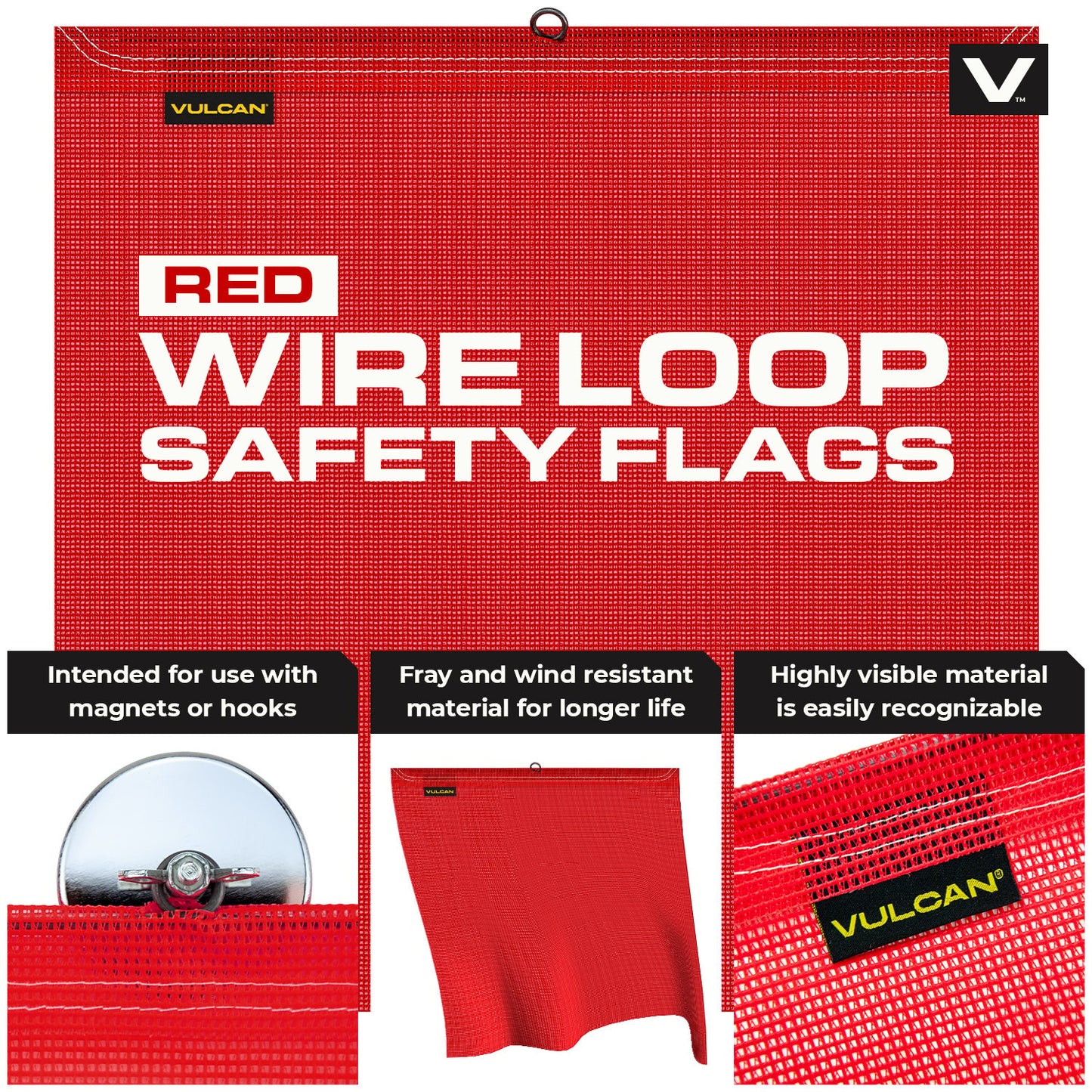 VULCAN Oversize Load Banners, Multi-Color Flags and Magnets Kit - Includes 2 Stretch Cord Oversize Load Banners, 4 Magnets, 4 Red Flags, 4 Orange Flags, and A High-Viz Vented Storage Bag