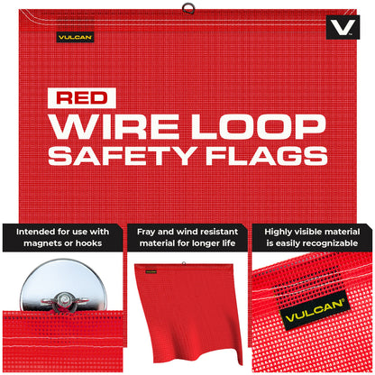 VULCAN Wide Load Kit For Pilot Cars - Includes (1) Hinged Aluminum 12x60" Oversize Load Sign, (2) Mesh 12x60" Oversized Load Banners, (4) Wire Loop Flags, (4) Flag Magnets, And FREE Mini Light Bar