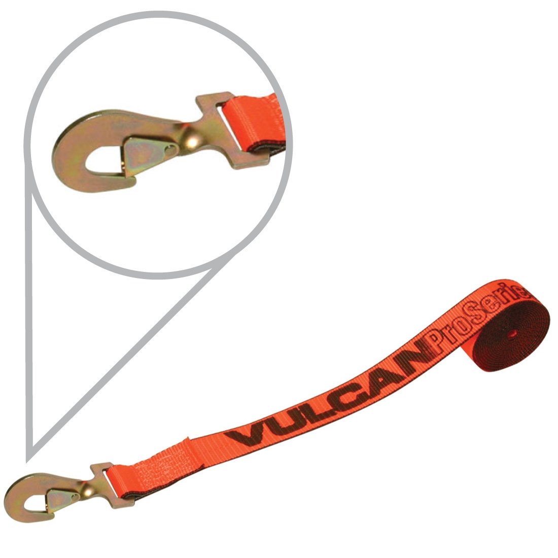 VULCAN Winch Strap with Twisted Snap Hook - 2 Inch x 15 Foot - 3,300 Pound Safe Working Load