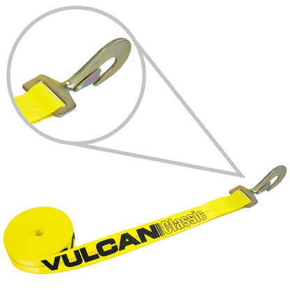 VULCAN Winch Strap with Twisted Snap Hook - 2 Inch x 15 Foot - 3,300 Pound Safe Working Load