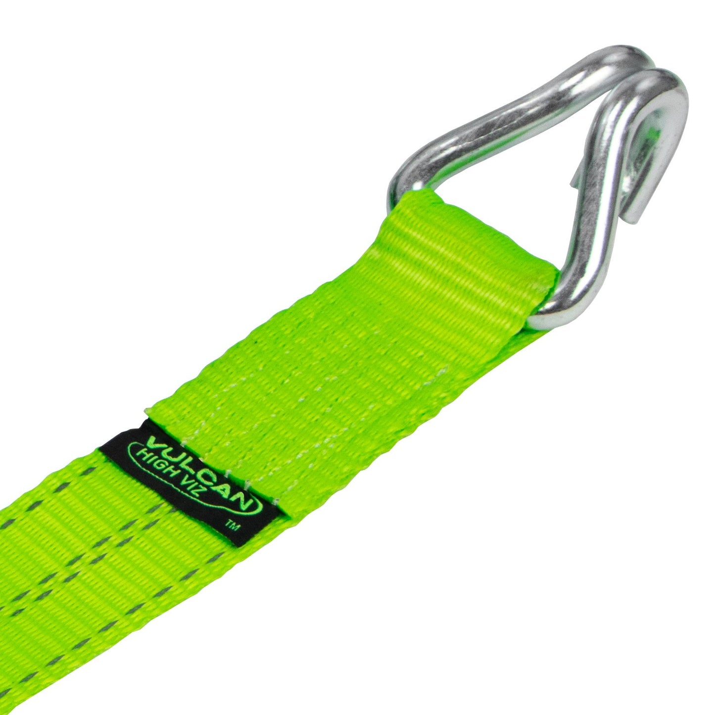 VULCAN Winch Strap with Twisted Snap Hook - 2 Inch x 15 Foot, 4 Pack - 3,300 Pound Safe Working Load