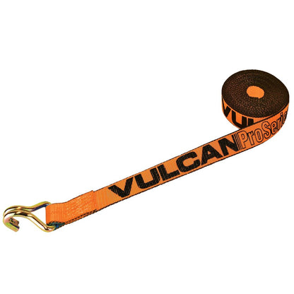 VULCAN Winch Strap with Twisted Snap Hook - 2 Inch x 15 Foot, 4 Pack - 3,300 Pound Safe Working Load