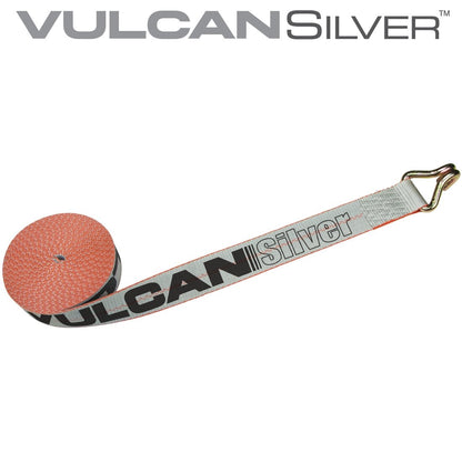 VULCAN Winch Strap with Twisted Snap Hook - 2 Inch x 15 Foot, 4 Pack - 3,300 Pound Safe Working Load