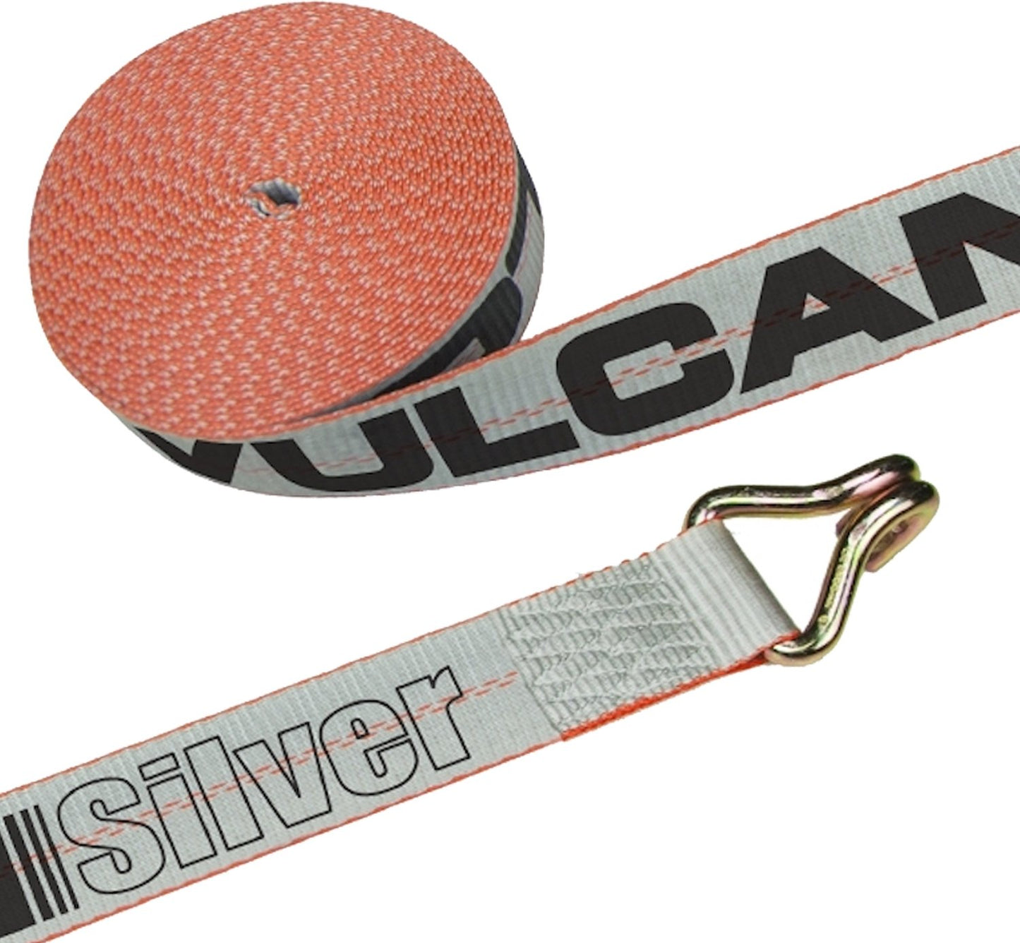 VULCAN Winch Strap with Twisted Snap Hook - 2 Inch x 15 Foot, 4 Pack - 3,300 Pound Safe Working Load