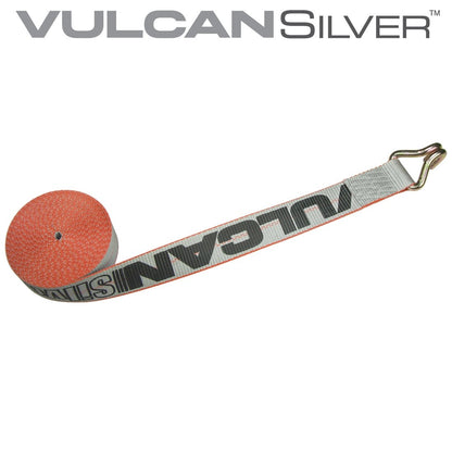 VULCAN Winch Strap with Twisted Snap Hook - 2 Inch x 15 Foot, 4 Pack - 3,300 Pound Safe Working Load