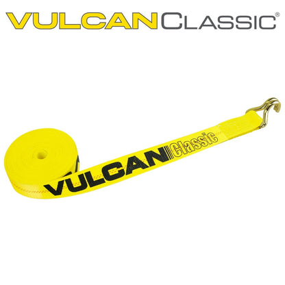 VULCAN Winch Strap with Twisted Snap Hook - 2 Inch x 15 Foot, 4 Pack - 3,300 Pound Safe Working Load