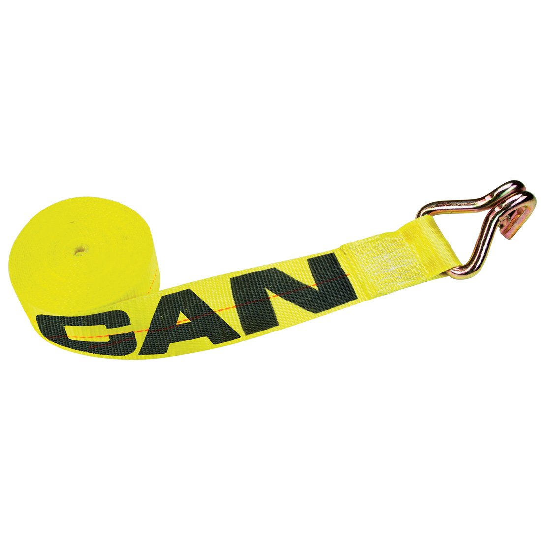 VULCAN Winch Strap with Wire Hook - 3 Inch - Classic Yellow - 5,000 Pound Safe Working Load