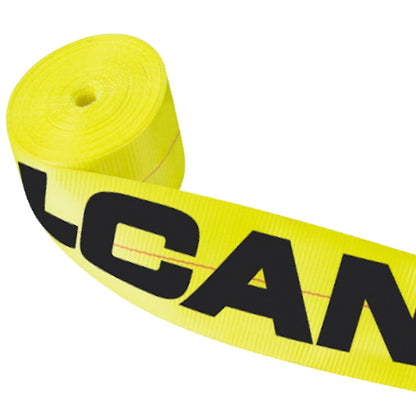 VULCAN Winch Strap with Chain Anchor - 4 Inch - Classic Yellow - 5,400 Pound Safe Working Load