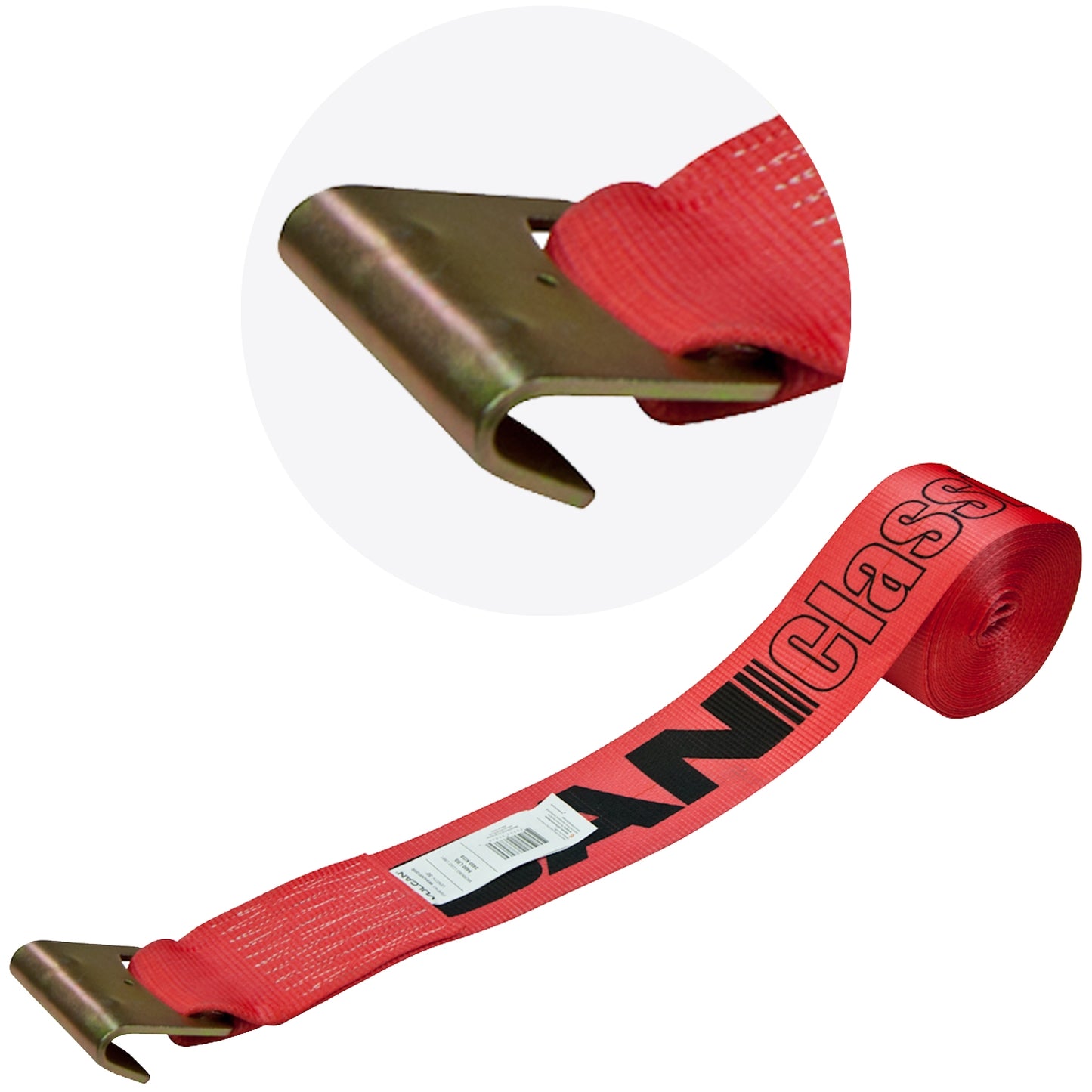 VULCAN Winch Strap with Flat Hook - 4 Inch - 5,000 Pound Safe Working Load