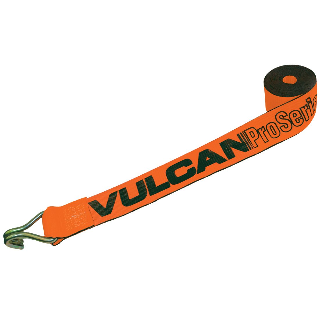 VULCAN Winch Strap with Wire Hook - 4 Inch - Classic Yellow - 5,000 Pound Safe Working Load