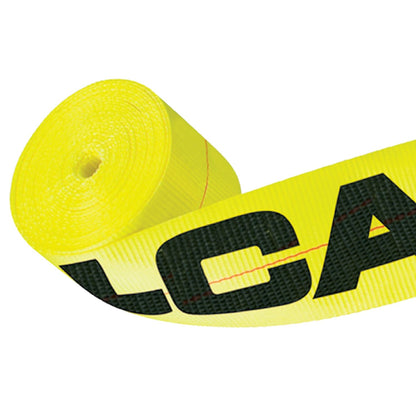 VULCAN Winch Strap with Wire Hook - 4 Inch - Classic Yellow - 5,000 Pound Safe Working Load