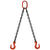 VULCAN Double Leg Mechanical Lifting Sling with Sling Hooks - 9/32 Inch - Grade 80 - 20 Feet