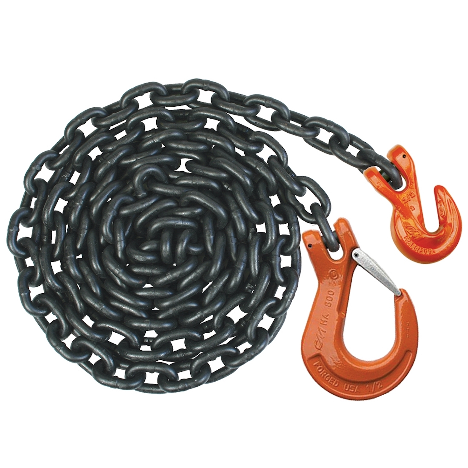 Vulcan Auto Hauling Chain - Grab and Twisted T/J Combo Hook - Grade 70 - 5/16 inch x 72 inch - 4,700 Pound Safe Working Load