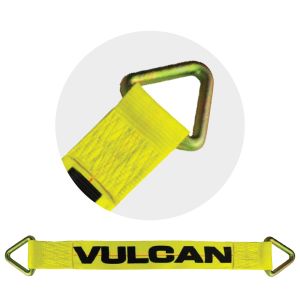 VULCAN Car Tie Down Axle Strap - 3 Inch x 30 Inch - Classic Yellow - 5,000 Pound Safe Working Load