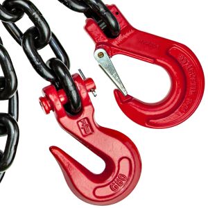 VULCAN Grade 80 Safety Chain Tie Downs With Grab Hooks And Sling Hooks - Up To 18,100 lbs. Safe Working Load