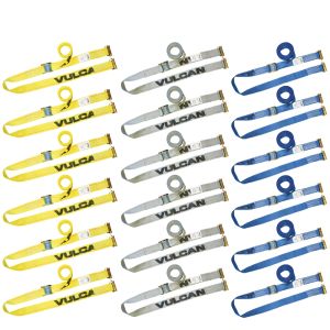 VULCAN Cam Buckle Logistic Straps for E-Track - 6 Pack