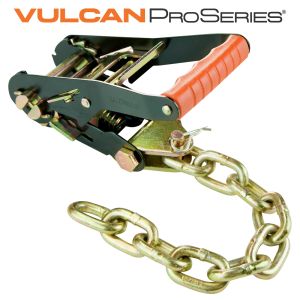 VULCAN 2 Inch Wide Handle Ratchet Buckle with Chain Tail - PROSeries - 3,300 Pound Safe Working Load