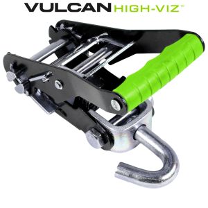 VULCAN Ratchet Buckle With Finger Hook - High Viz - 2 Inch - 3,300 Pound Safe Working Load