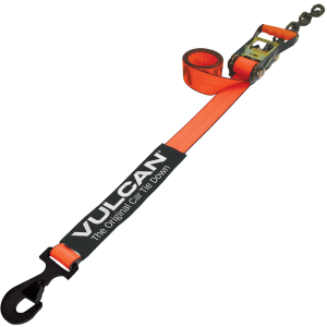 VULCAN Car Tie Down with Chain Tail Ratchet - Snap Hook - 96 Inch -  PROSeries - 3,300 Pound Safe Working Load