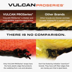 VULCAN Winch Strap with Flat Hook - 2 Inch x 27 Foot - 4 Pack - PROSeries - 3,300 Pound Safe Working Load