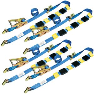 VULCAN Car Tie Downs - E Track Rolling Idler 3-Cleat - 120 Inch - 4 Pack - 3,300 Pound Safe Working Load
