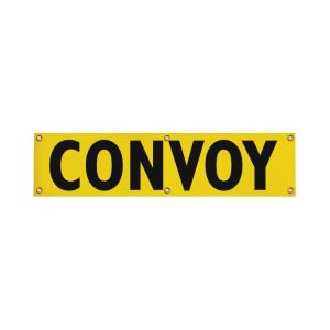 Convoy Banner 12 Inch x 48 Inch For Escort Vehicles - Solid