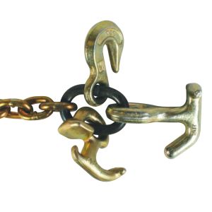 VULCAN Auto Hauling Chain - Grab, R, and Twisted T/J Combo Hook - Grade 70 - 5/16 Inch x 84 Inch - 4,700 Pound Safe Working Load