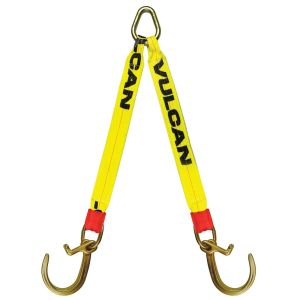 VULCAN Web Bridle with Forged 8 Inch J Hooks and Alloy T Hooks - 47 Inch - Classic Yellow - 4,700 Pound Safe Working Load