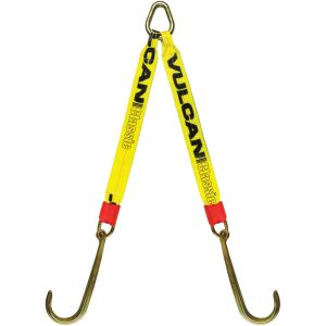 VULCAN Web Bridle with Forged 15 Inch J Hooks - 54 Inch - Classic Yellow - 4700 Pound Safe Working Load