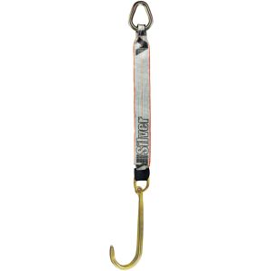 VULCAN Single Leg Web Strap with 15 Inch Forged J Hook - 47 Inch - Silver Series - 4,700 Pound Safe Working Load