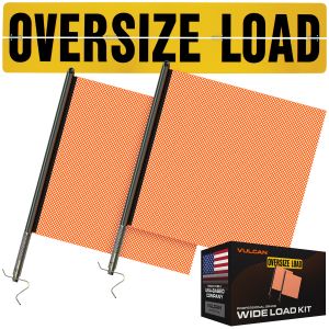 VULCAN Flags and Oversize Load Sign Kit - Includes 1 Aluminum Oversize Load Sign and 2 Heavy-Duty Spring Warning Flags