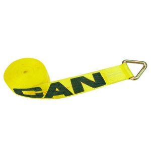 VULCAN Winch Strap with D Ring - 3 Inch x 30 Foot - Classic Yellow - 5,000 Pound Safe Working Load