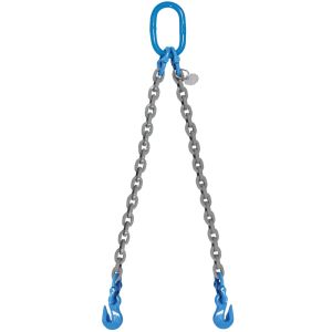 Grade 120 Double Leg Overhead Lifting Slings With Oblong Master Ring And Grab Hooks
