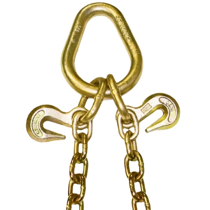 Vulcan Johnstown Towing Chain Bridle with Forged 4 inch Mini J Hooks - Grade 70-36 inch - 4,700 Pound Safe Woking Load