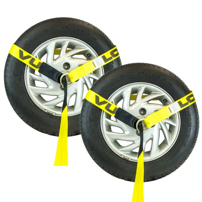 VULCAN Wheel Dolly Tire Harness with Universal O-Ring - Lasso Style - 96  Inch - Classic Yellow - 2