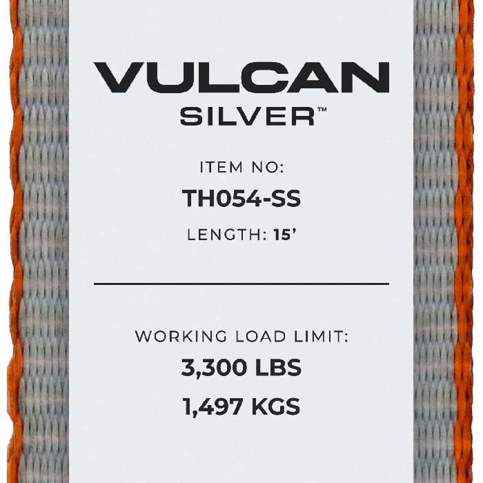 Vulcan 8-Point Roll Back Vehicle Tie Down Kit with Snap Hooks On Both Ends - Set of 4 - Silver Series