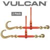 VULCAN Ratchet Binder with Towing J Hook - 2 Pack - 5,400 Pound Safe  Working Load (Works with 5/16 Inch or 3/8 Inch Chain)