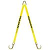 VULCAN Web Bridle with Forged 8 Inch J Hooks and Forged 4 Inch J Hooks - 47  Inch - Classic Yellow - 4,700 Pound Safe Working Load