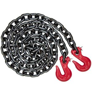 VULCAN Chain and Load Binder Kit - (2) Grade 80 1/2 Inch x 10 Foot Chains And (2) Ratchet Load Binders - 48,000 Pound Safe Working Load