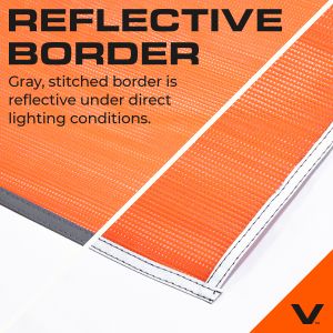 VULCAN Safety Flags With Border - Bright Orange - PVC - Wire Loop - 18 Inch x 18 Inch - 4 Pack