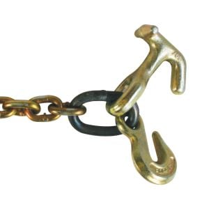 VULCAN Auto Hauling Chain - Grab and Twisted T/J Combo Hook - Grade 70 - 5/16 Inch x 48 Inch - 4,700 Pound Safe Working Load