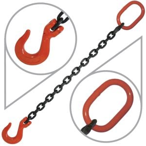 3/8" G80 Single Leg Mechanical Lifting Slings with Sling Hook