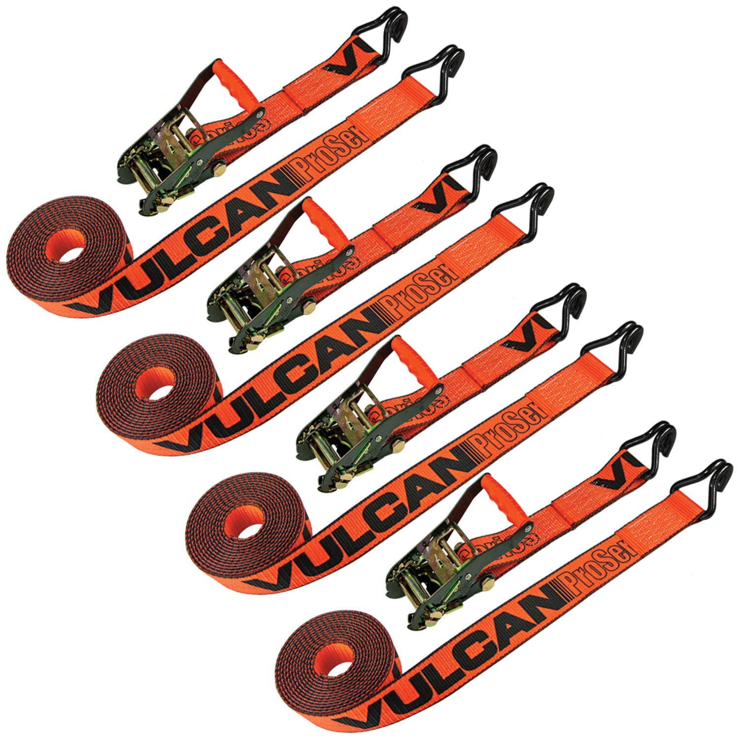4Pack Heavy Duty Ratchet Straps, 2Inch 20Ft Tie down Straps with Double J  Hook